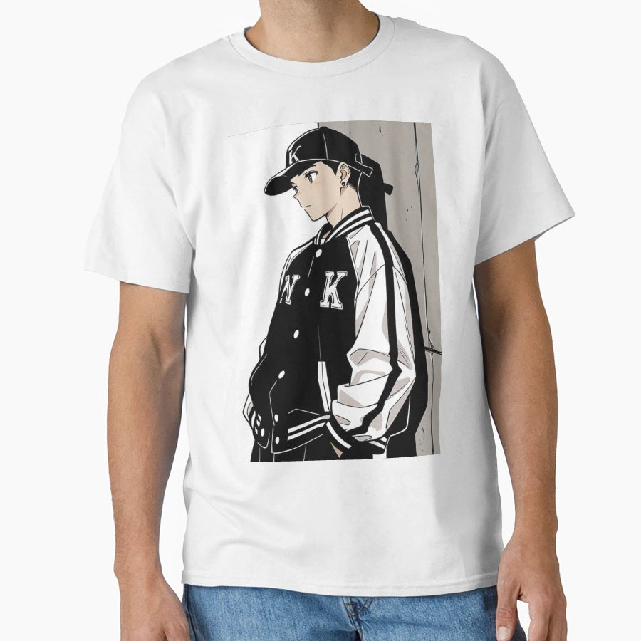 Black Varsity Jacket Snapback T-Shirt - Trendy Graphic Men Women - T-Shirt, Sweatshirt, Hoodie