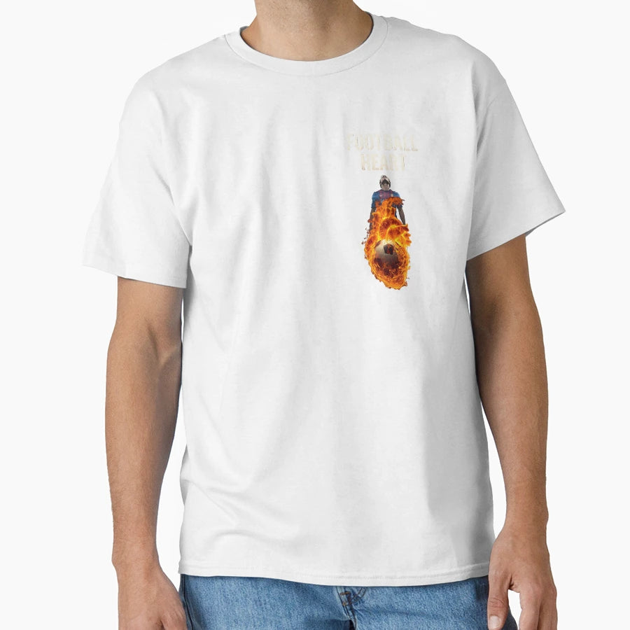 Football Heart Burning Passion T-Shirt - Trendy Graphic Men Women - T-Shirt, Sweatshirt, Hoodie