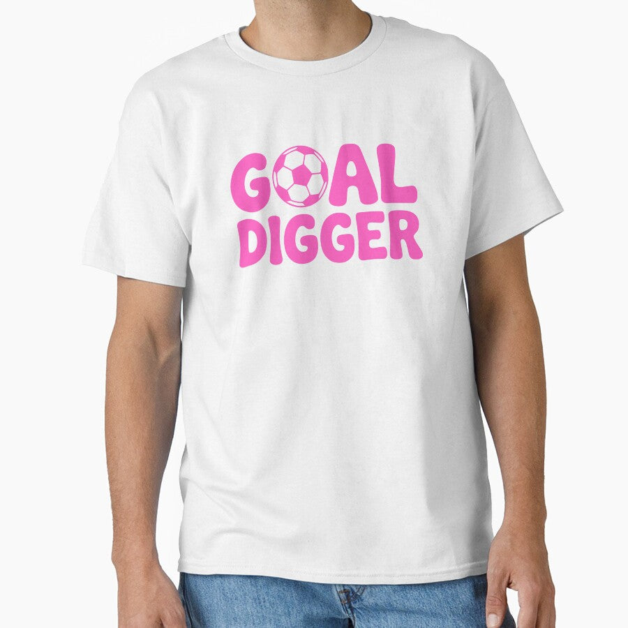 Goal Digger! Pink Soccer Girl by PMCreative - Adult & Kids T-Shirts, Sweatshirts & Hoodies apparel design preview 1