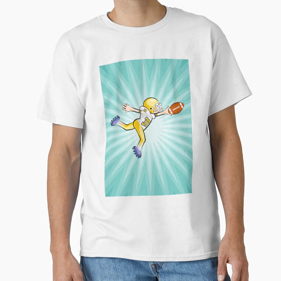 American Football Player Stays Ball T-Shirt - Custom Art Print Men Women - T-Shirt, Sweatshirt, Hoodie