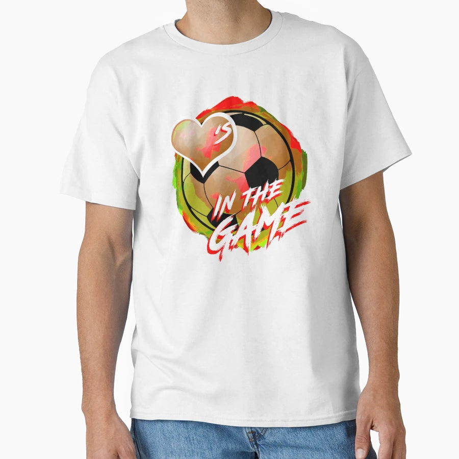Soccer Hearts Game Dirty Red T-Shirt - Aesthetic Graphic Men Women - T-Shirt, Sweatshirt, Hoodie