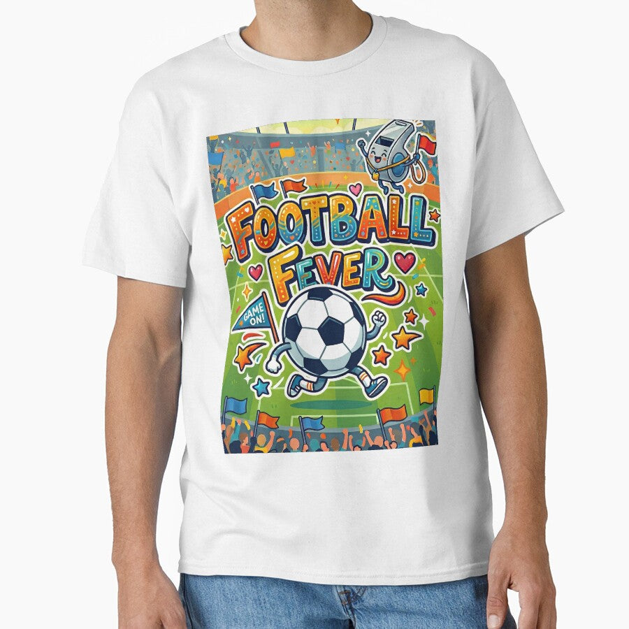 Football Fever Cute Cartoon Stadium Mascot Sticker - Adult & Kids T-Shirts, Sweatshirts & Hoodies apparel design preview 1