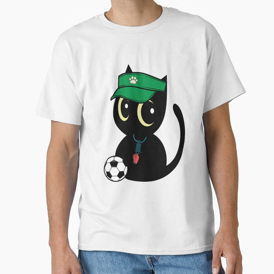 Soccer Player Black Cat by Pet Station - Adult & Kids T-Shirts, Sweatshirts & Hoodies apparel design preview 1