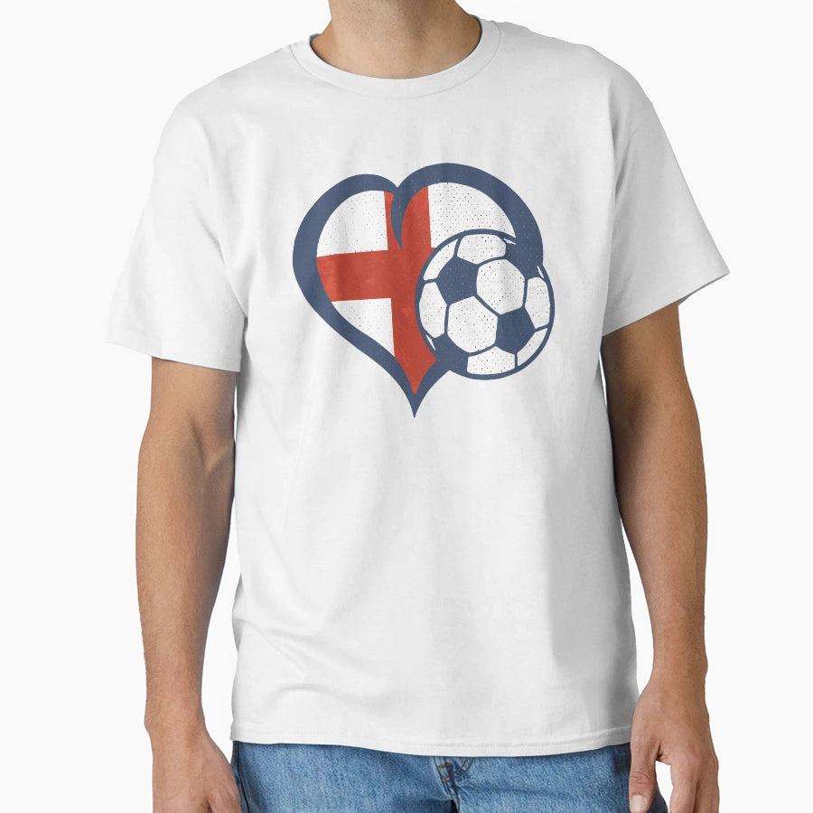 England Football Heart 01 England Flag T-Shirt - Graphic Print for Adults - T-Shirt, Sweatshirt, Hoodie