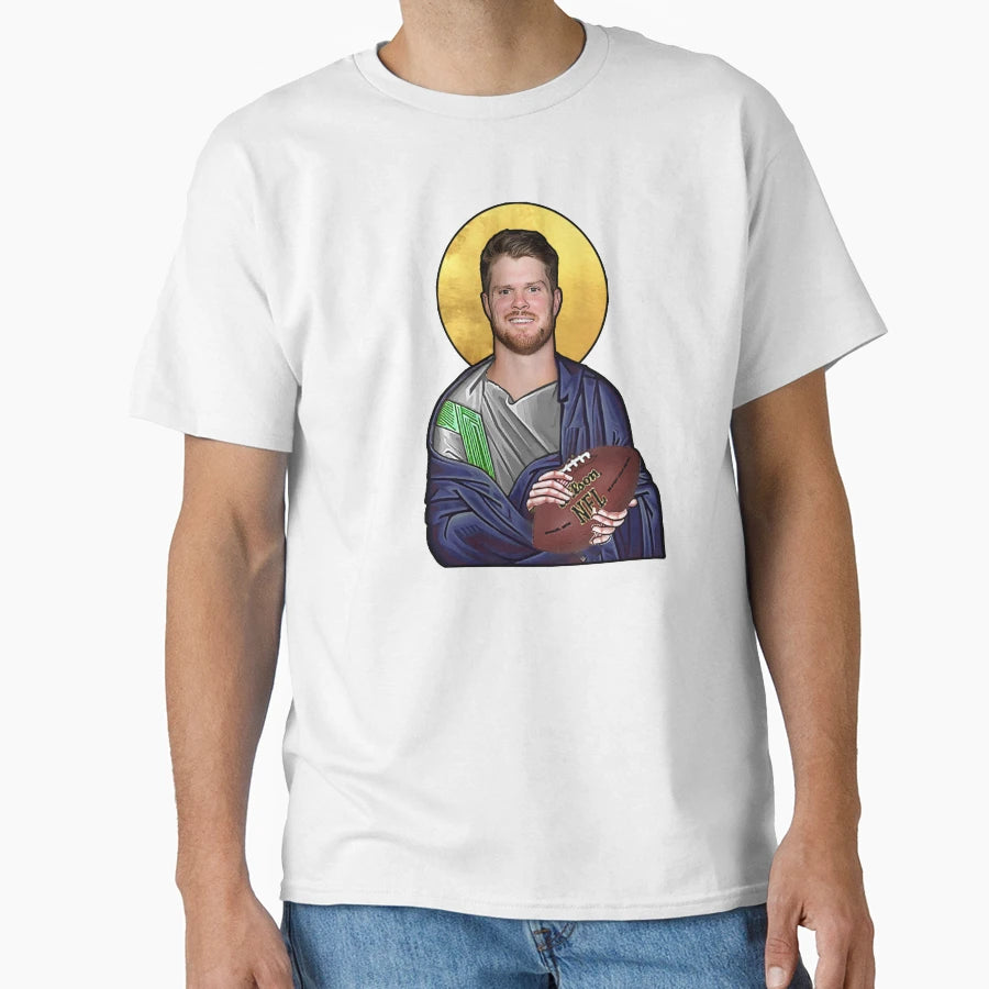 Saint Sam Darnold Seattle Seahawks T-Shirt - Custom Art Print Unisex - T-Shirt, Sweatshirt, Hoodie