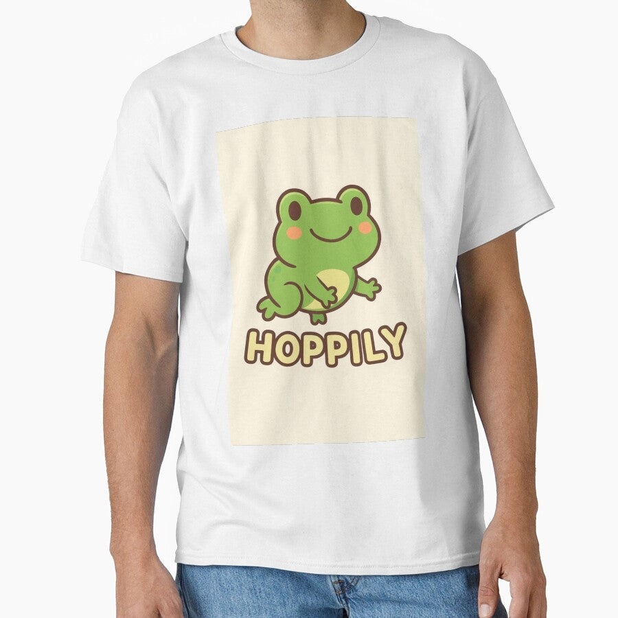 Cute Kawaii Frog "Hoppily" by The-Dreamy-Zoo - Adult & Kids T-Shirts, Sweatshirts & Hoodies apparel design preview 1
