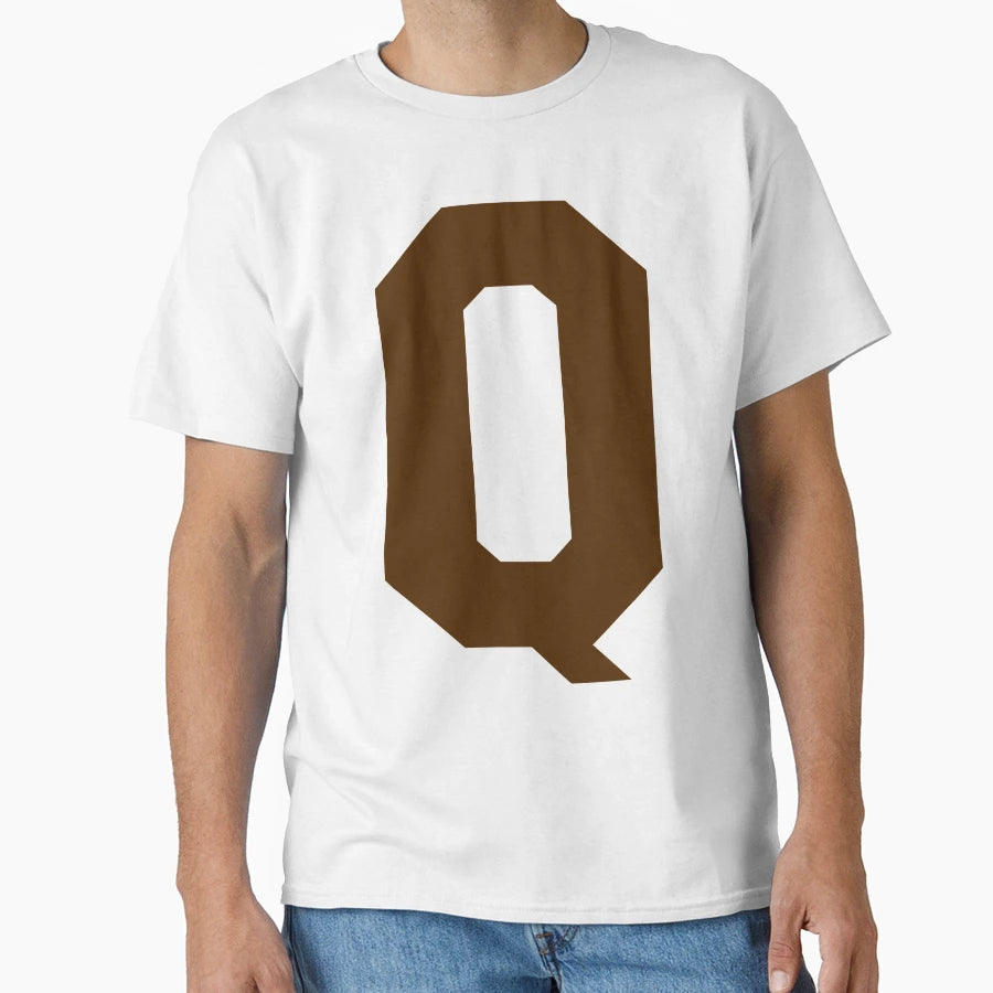Alphabet Brown Q Sports Letter Q T-Shirt - Aesthetic Graphic Unisex - T-Shirt, Sweatshirt, Hoodie