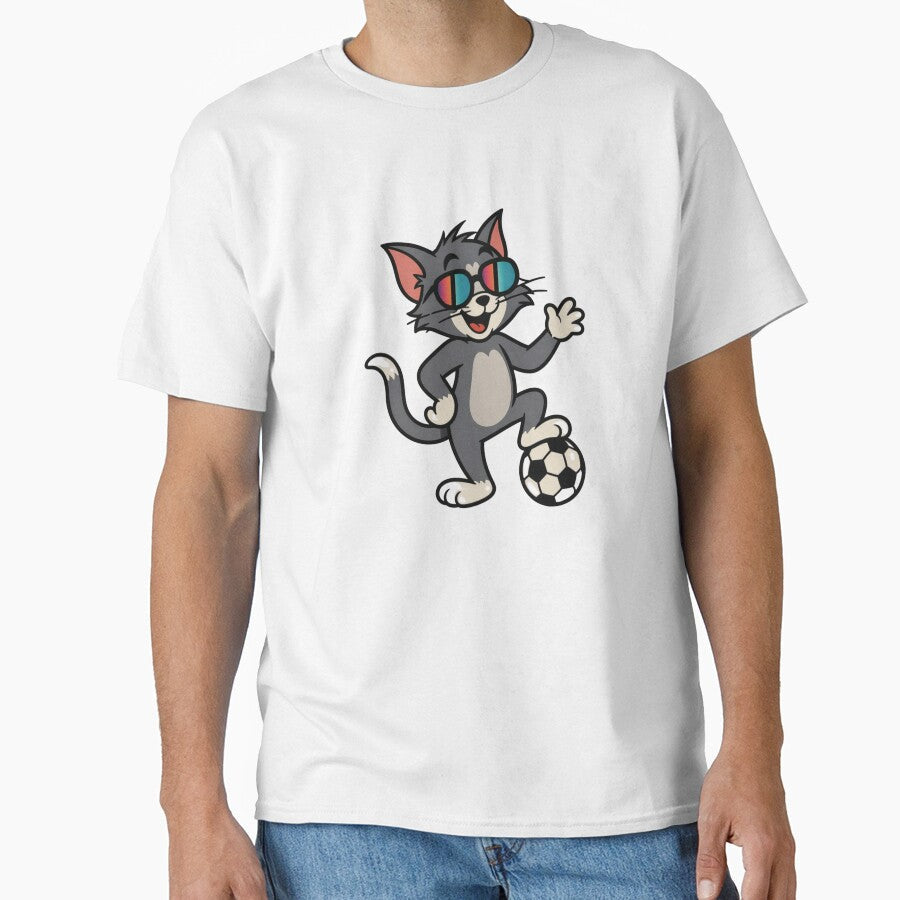 Cool Soccer Cat with Sunglasses Funny Football - Adult & Kids T-Shirts, Sweatshirts & Hoodies apparel design preview 1