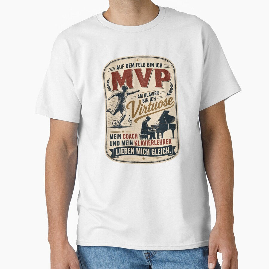 On the field I'm MVP, at piano a virtuoso my coach - Adult & Kids T-Shirts, Sweatshirts & Hoodies apparel design preview 1