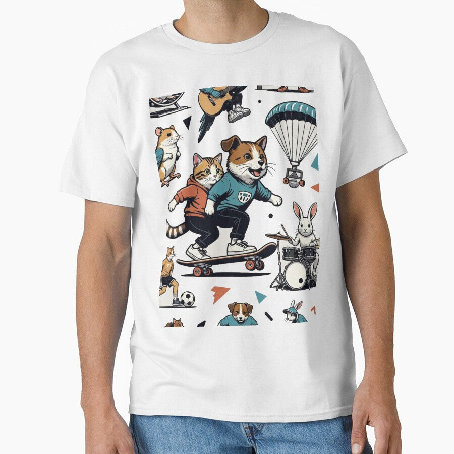 Crazy Pet Hobby Mashup Funny Animals Sports and Music - Adult & Kids T-Shirts, Sweatshirts & Hoodies apparel design preview 1