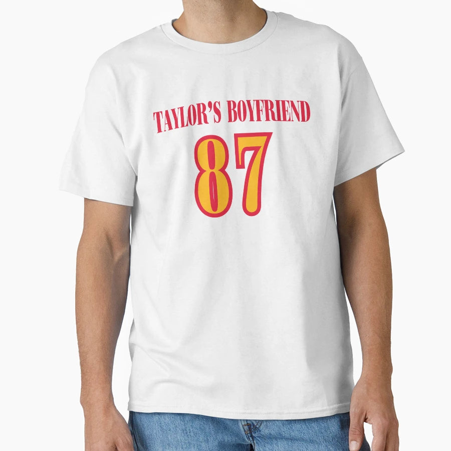 Taylors Boyfriend Red And Yellow Font T-Shirt - Novelty Apparel for Adults - T-Shirt, Sweatshirt, Hoodie