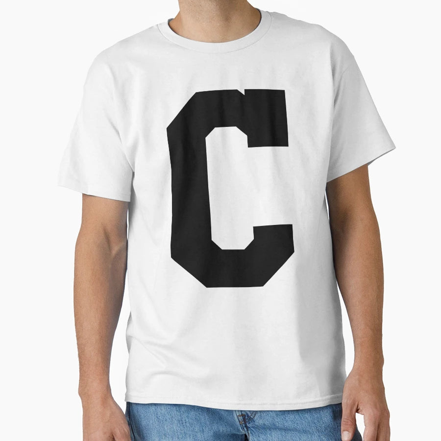 Alphabet Black C Sports Letter C T-Shirt - Custom Art Print Men Women - T-Shirt, Sweatshirt, Hoodie