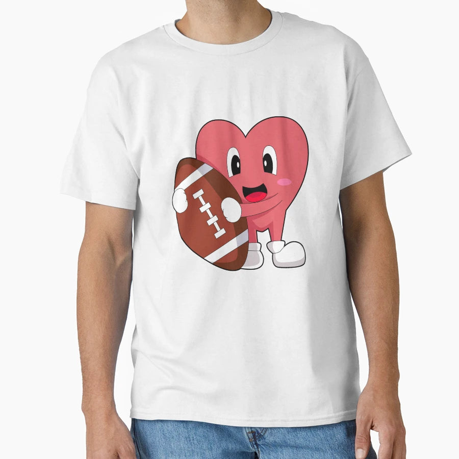 Heart Football Sports T-Shirt - Trendy Graphic Men Women - T-Shirt, Sweatshirt, Hoodie