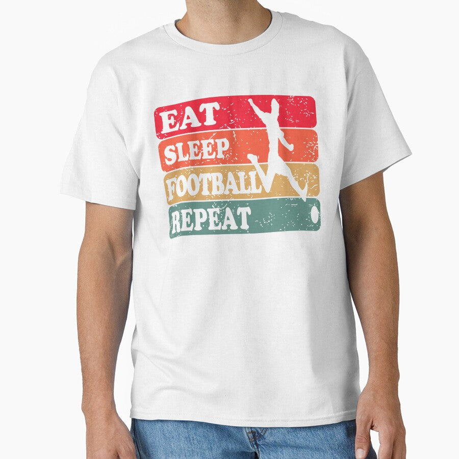 EAT SLEEP FOOTBALL REPEAT by Lily Art - Adult & Kids T-Shirts, Sweatshirts & Hoodies apparel design preview 1