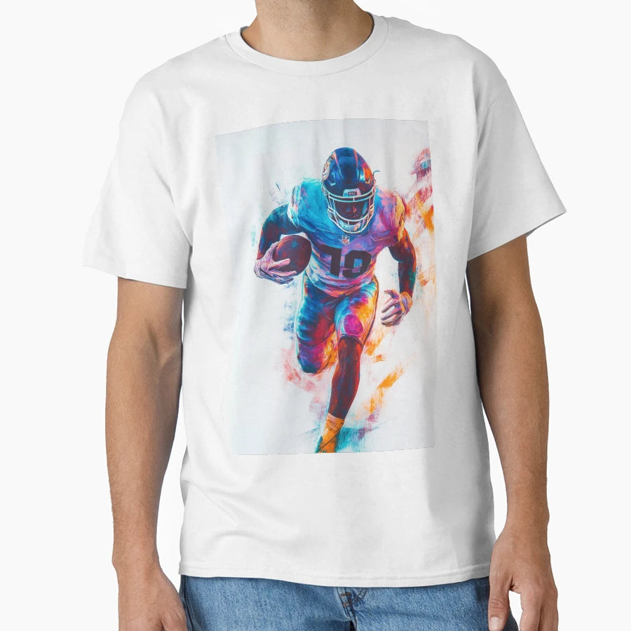 American Footballer Vibrant Colours T-Shirt - Novelty Apparel for Adults - T-Shirt, Sweatshirt, Hoodie