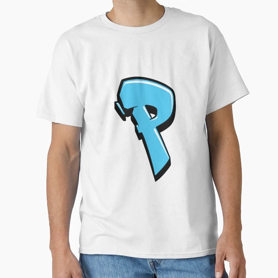 Graffiti Letter P Blue T-Shirt - Fun Novelty Design for Adults - T-Shirt, Sweatshirt, Hoodie