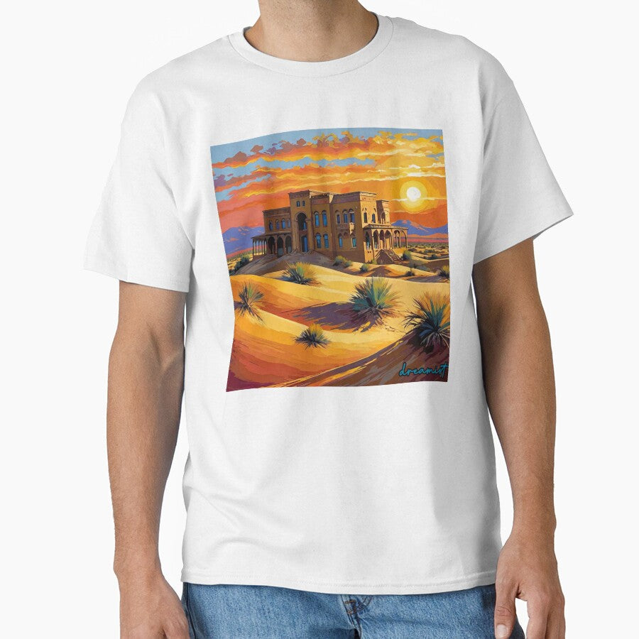 Desert Sunset Surreal Mansion in the Sands by - Adult & Kids T-Shirts, Sweatshirts & Hoodies apparel design preview 1