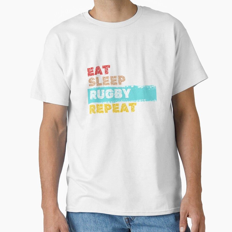 Eat Sleep Rugby Repeat Sports Lovers Gift by - Adult & Kids T-Shirts, Sweatshirts & Hoodies apparel design preview 1