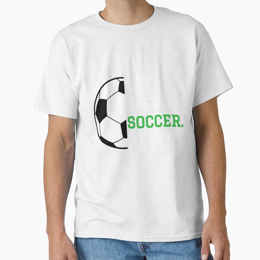 Soccer Player Lover Eat Sleep Repeat by mmvfcyhty59 - Adult & Kids T-Shirts, Sweatshirts & Hoodies apparel design preview 1