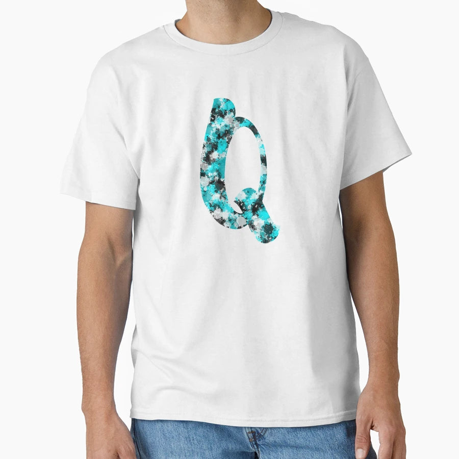 Paint Splash Letter Q T-Shirt - Trendy Graphic Unisex - T-Shirt, Sweatshirt, Hoodie