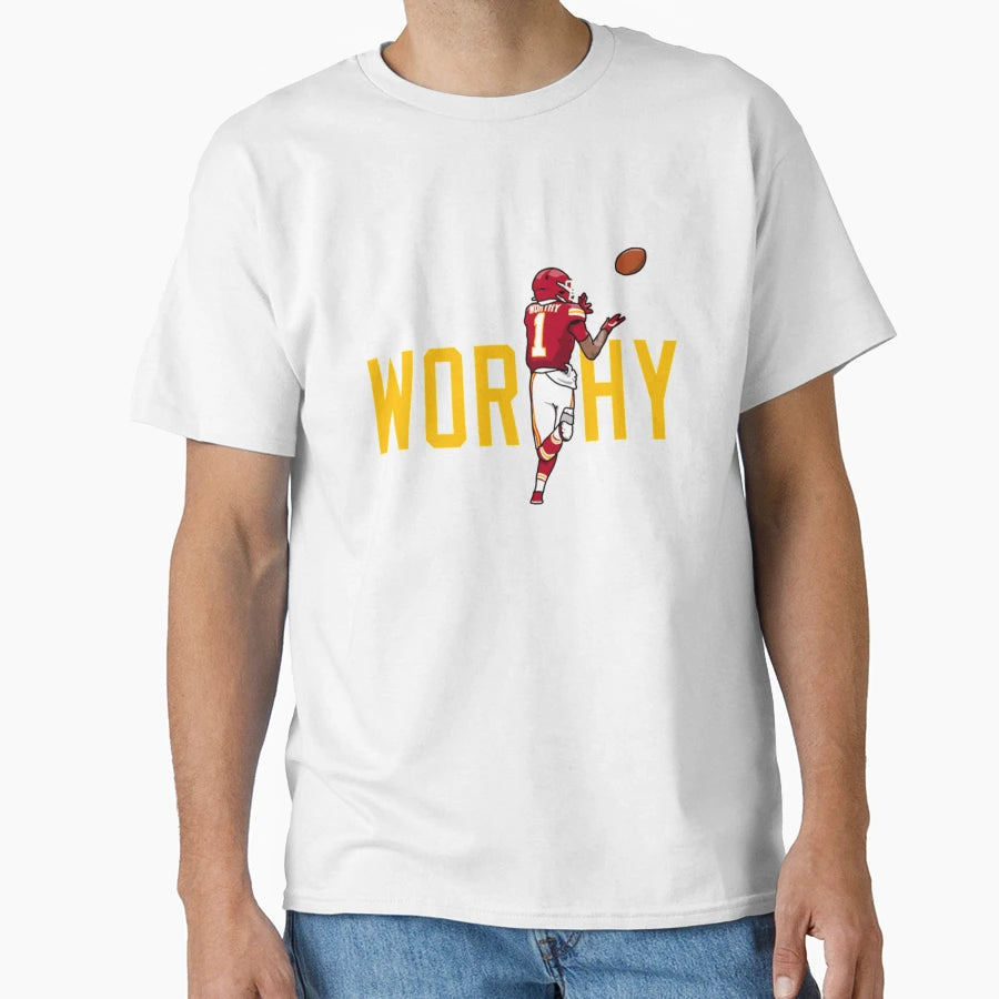 Red Football Player Catching Ball T-Shirt - Aesthetic Graphic Unisex - T-Shirt, Sweatshirt, Hoodie