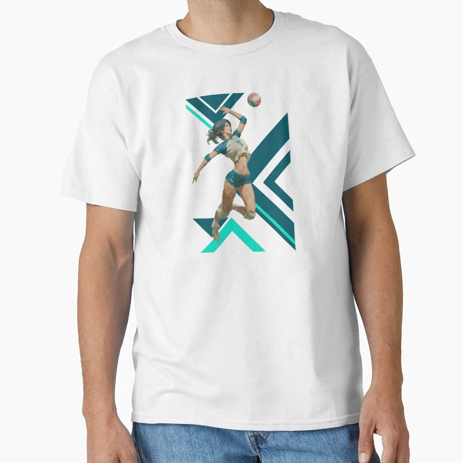 Volleyball Hitter Opposite Hitter Female T-Shirt - Custom Art Print Unisex - T-Shirt, Sweatshirt, Hoodie