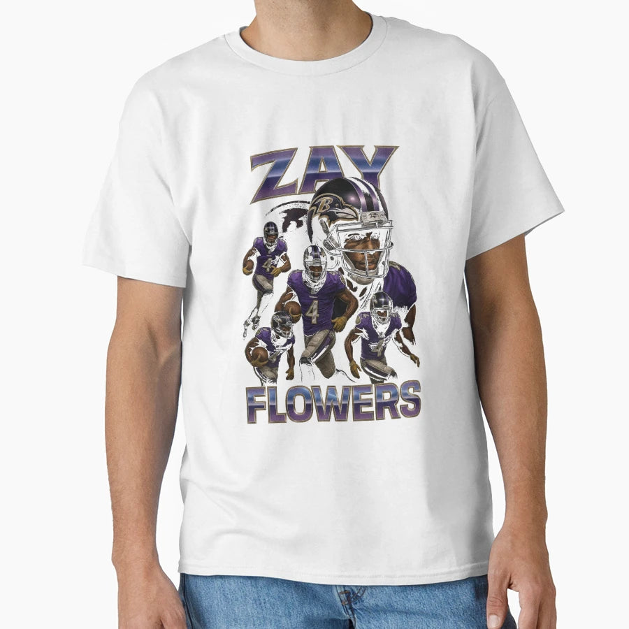 Zay Flowers Baltimore Football T-Shirt - Trendy Graphic Unisex - T-Shirt, Sweatshirt, Hoodie