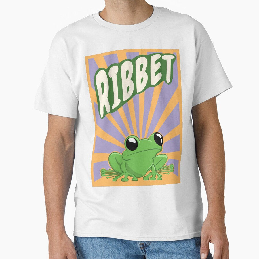 Cute Shouting Frog RIBBET! by HairyBanana - Adult & Kids T-Shirts, Sweatshirts & Hoodies apparel design preview 1