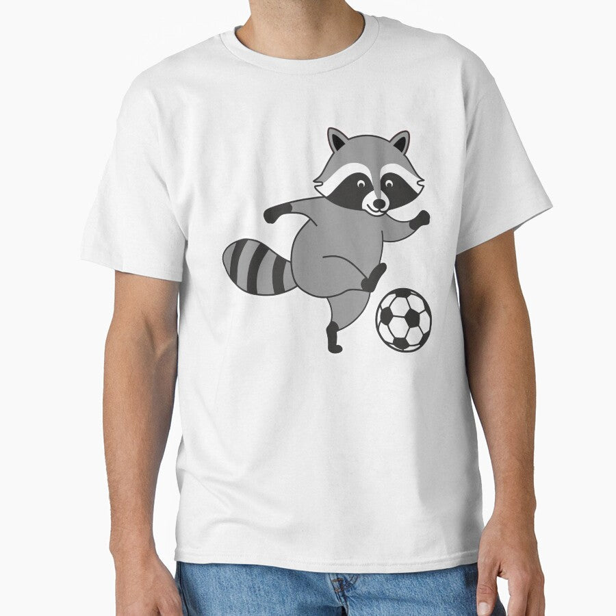 Raccoon Footballer: What a Goal! by Aceofspace3000 - Adult & Kids T-Shirts, Sweatshirts & Hoodies apparel design preview 1
