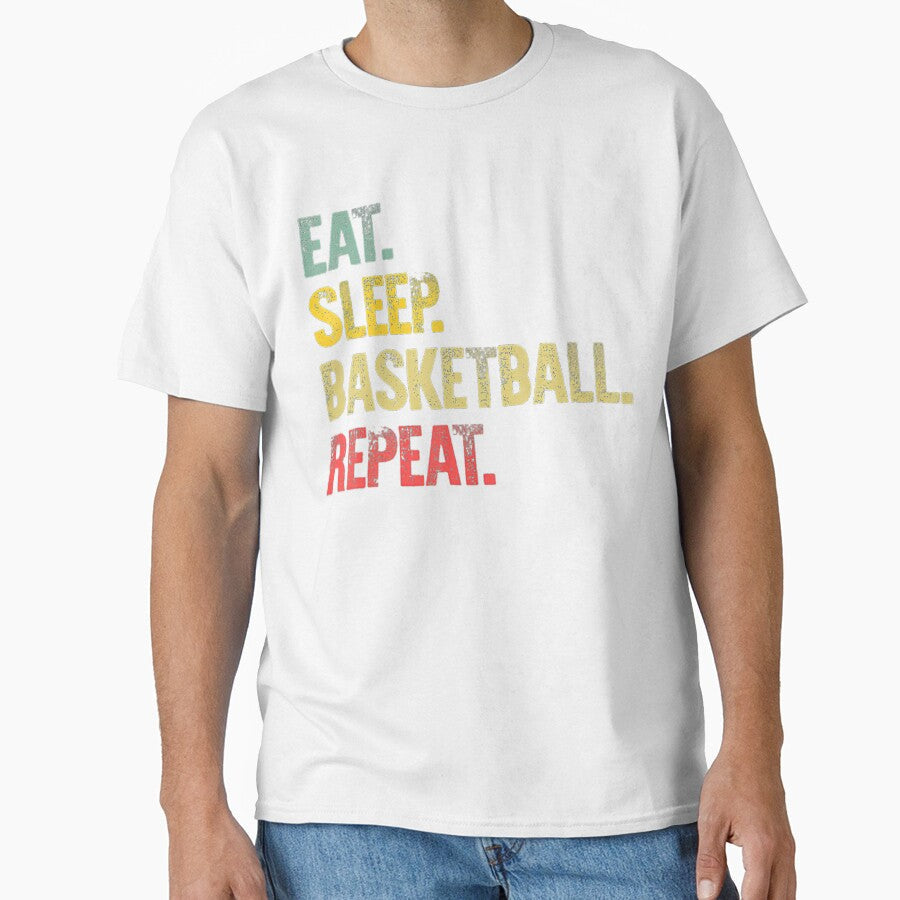 Eat Sleep Repeat Basketball by Basketball9zj0 - Adult & Kids T-Shirts, Sweatshirts & Hoodies apparel design preview 1
