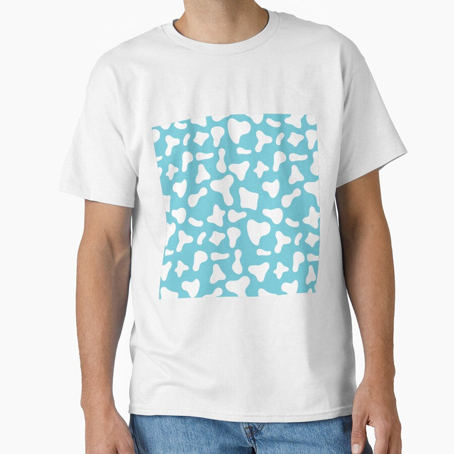 White Cow Pattern On Light Blue Holstein by - Adult & Kids T-Shirts, Sweatshirts & Hoodies apparel design preview 1