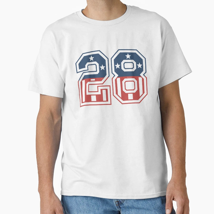 Number 28 Usa T-Shirt - Custom Art Print Men Women - T-Shirt, Sweatshirt, Hoodie