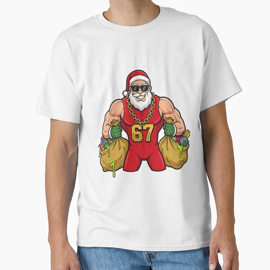Buff Santa Drip Seventy Seven T-Shirt - Fun Novelty Design for Adults - T-Shirt, Sweatshirt, Hoodie