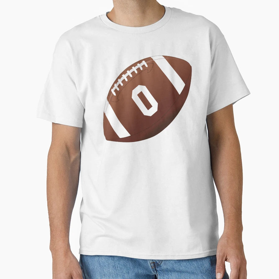 American Football Ball Number 0 Zero T-Shirt - Graphic Print for Adults - T-Shirt, Sweatshirt, Hoodie