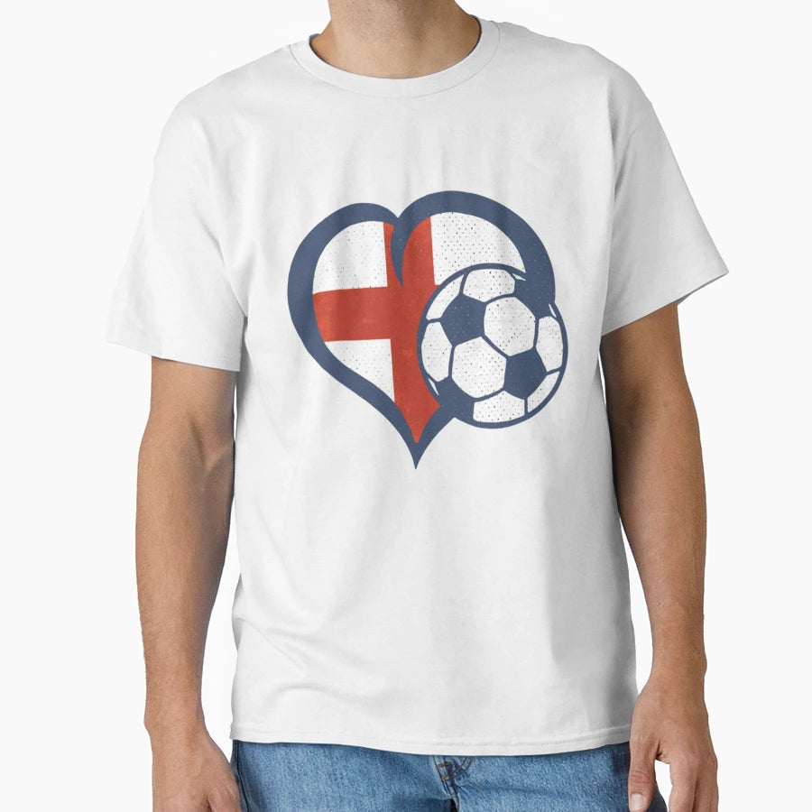 England Football Heart England Flag T-Shirt - Fun Novelty Design for Adults - T-Shirt, Sweatshirt, Hoodie