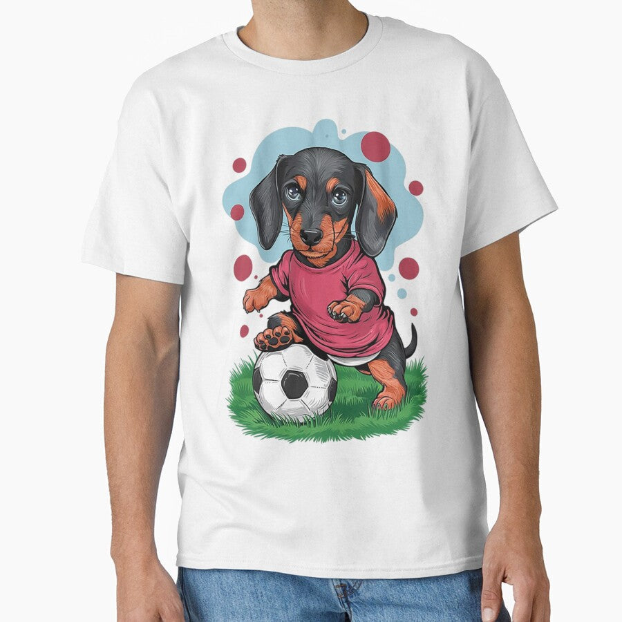 Dachshund Puppy Soccer Player by likbatonboot - Adult & Kids T-Shirts, Sweatshirts & Hoodies apparel design preview 1