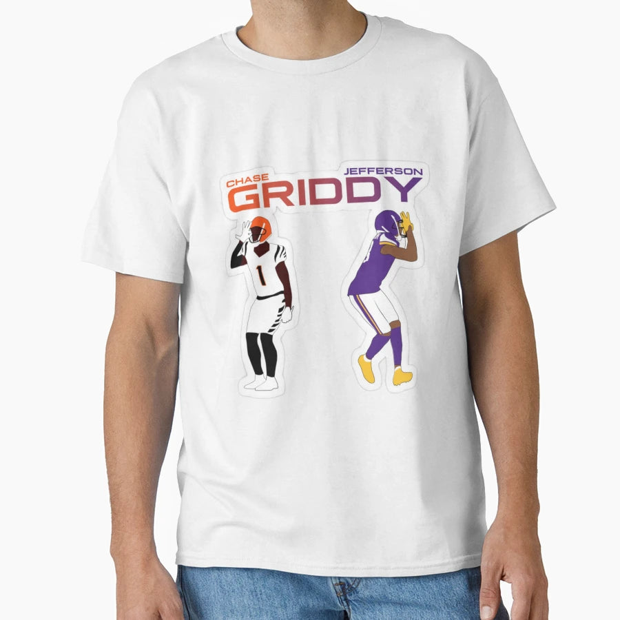 Griddy Duo T-Shirt - Minimalist Print for Adults - T-Shirt, Sweatshirt, Hoodie