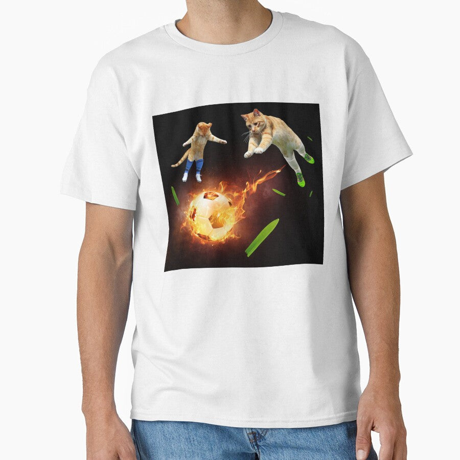 Athletic Cats Playing Soccer by MeowMerch - Adult & Kids T-Shirts, Sweatshirts & Hoodies apparel design preview 1