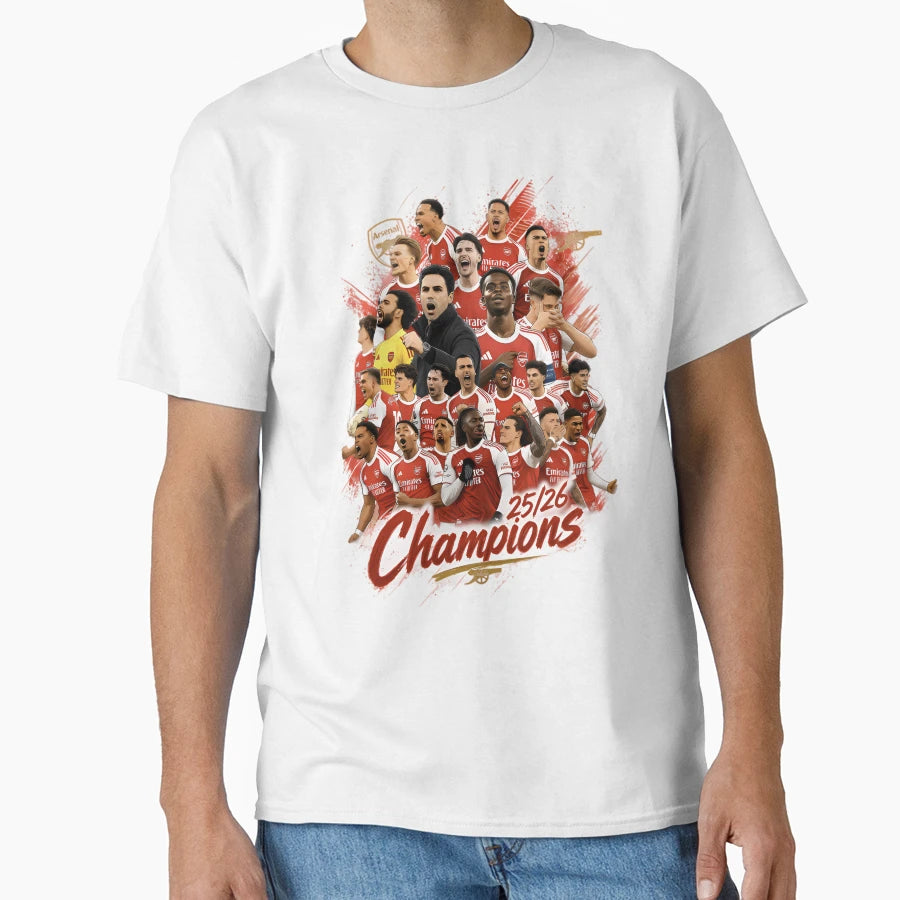 Arsenal25 26 Champions Victory T-Shirt - Graphic Print Men Women - T-Shirt, Sweatshirt, Hoodie