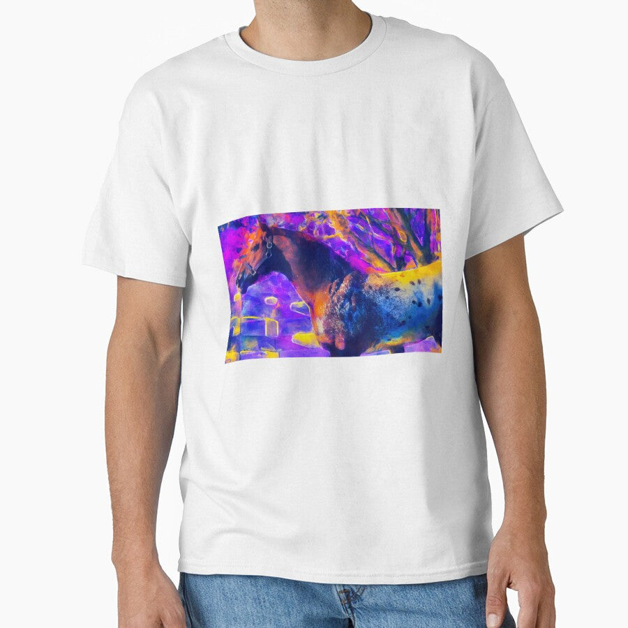 Appaloosa horse colorful painting in violet and - Adult & Kids T-Shirts, Sweatshirts & Hoodies apparel design preview 1