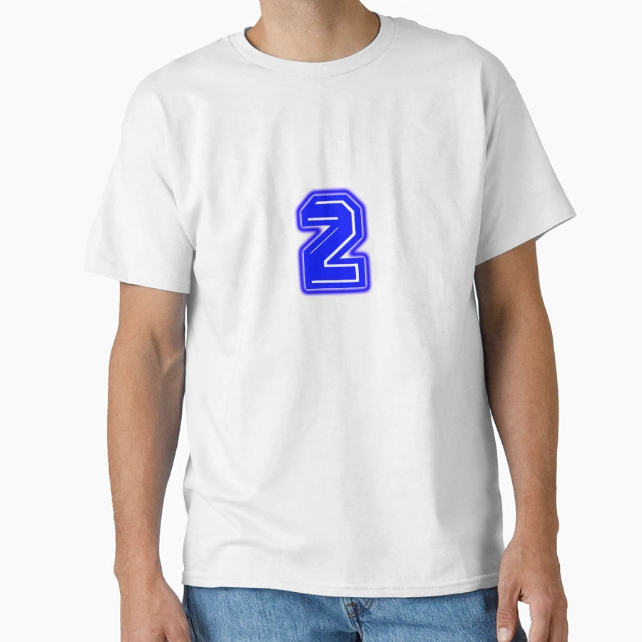 Blue Number 2 T-Shirt - Minimalist Print for Adults - T-Shirt, Sweatshirt, Hoodie