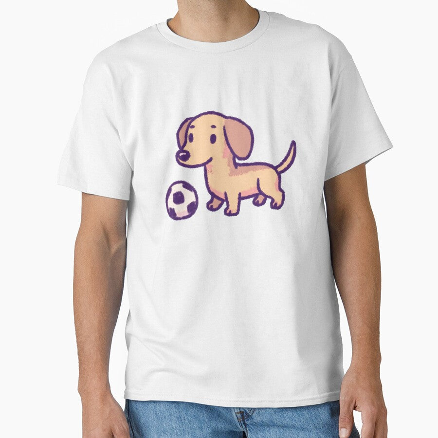 Soccer Football Dachshund, cute cartoon playing with - Adult & Kids T-Shirts, Sweatshirts & Hoodies apparel design preview 1