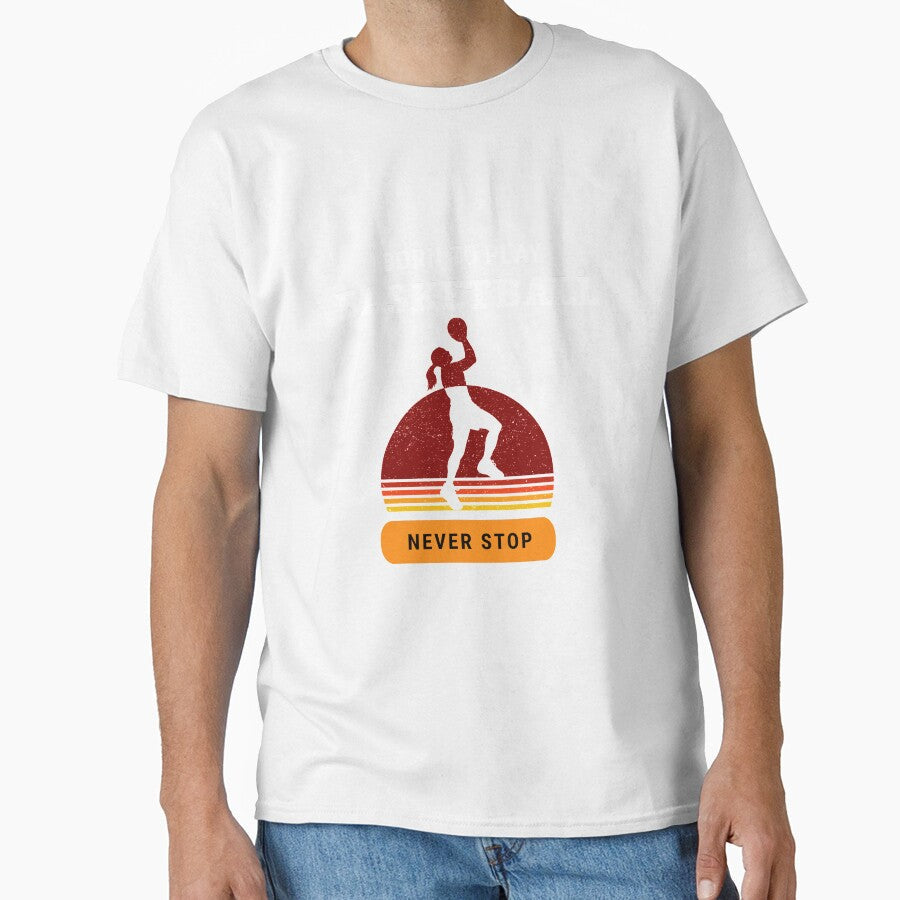Born to play basketball vintage sunset design by - Adult & Kids T-Shirts, Sweatshirts & Hoodies apparel design preview 1