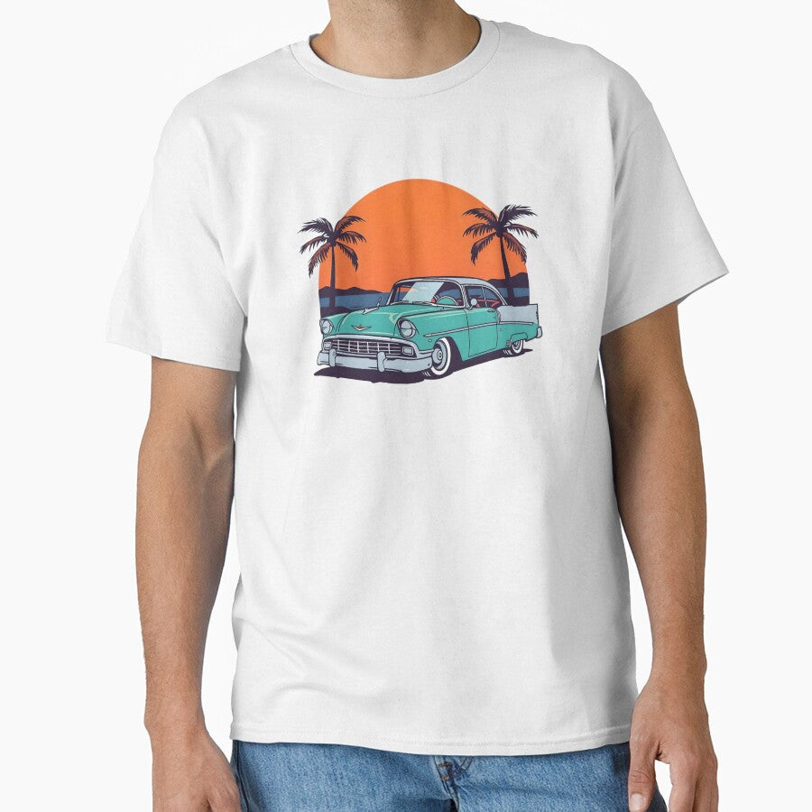 Classic car by the sea SanchillShop - Adult & Kids T-Shirts, Sweatshirts & Hoodies apparel design preview 1