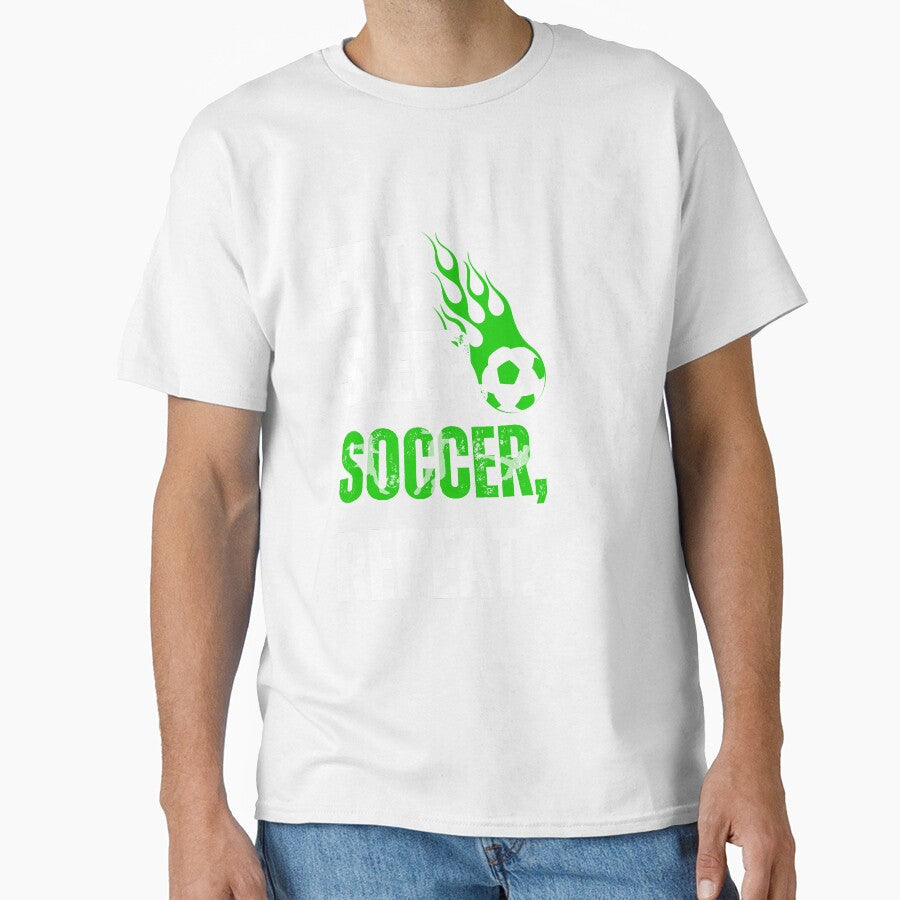 Eat, Sleep, Soccer, Repeat by SportyVerse - Adult & Kids T-Shirts, Sweatshirts & Hoodies apparel design preview 1