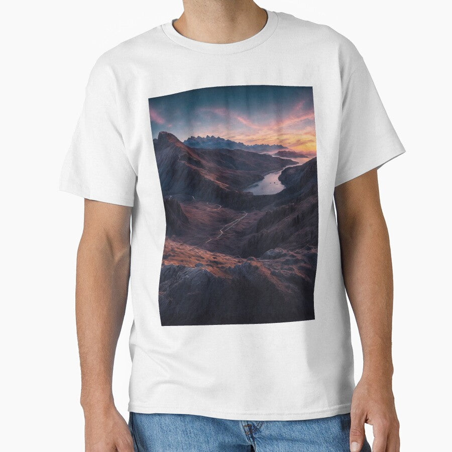 A Breathtaking Vista Point at the Edge of Cliff, - Adult & Kids T-Shirts, Sweatshirts & Hoodies apparel design preview 1