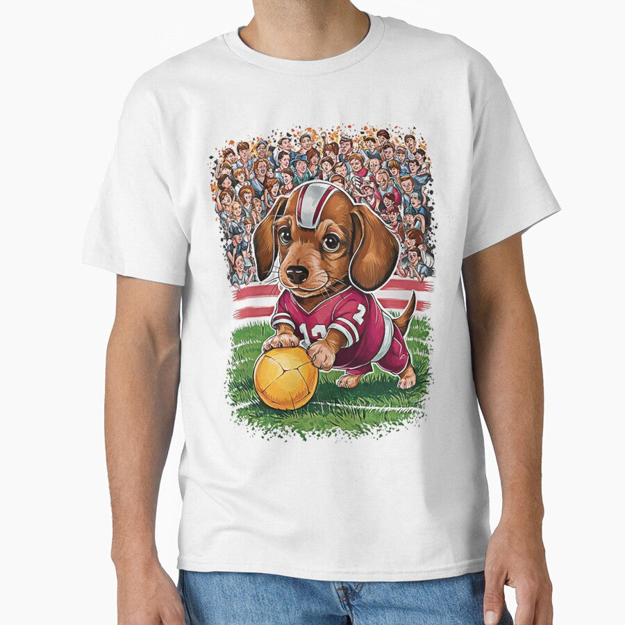 Cute Puppy Football Player by likbatonboot - Adult & Kids T-Shirts, Sweatshirts & Hoodies apparel design preview 1