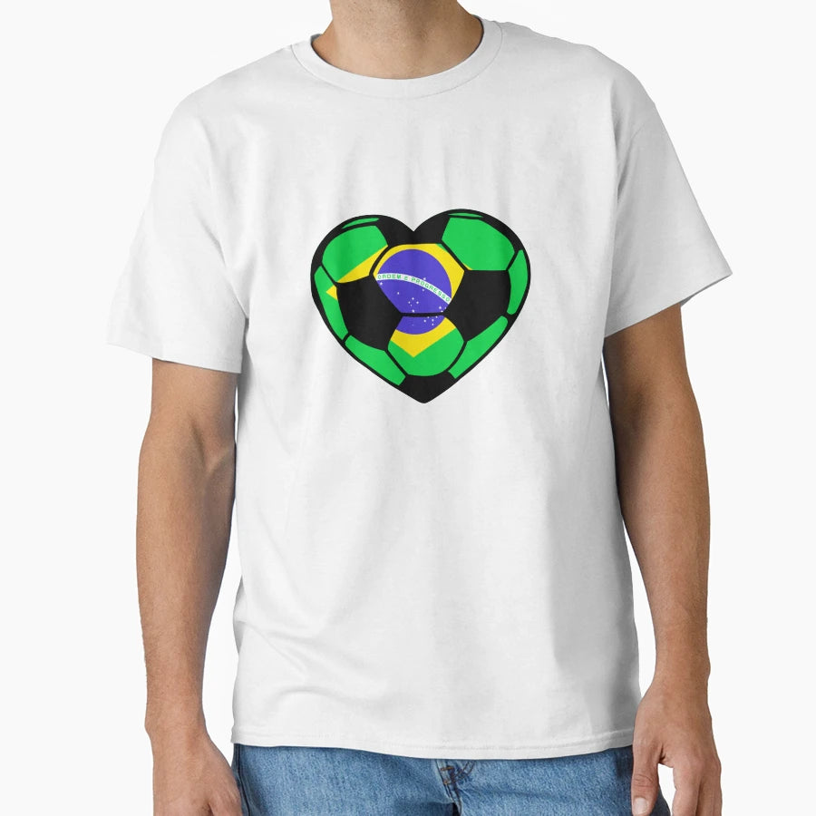 Football Love Brazil Soccer T-Shirt - Aesthetic Graphic for Adults - T-Shirt, Sweatshirt, Hoodie