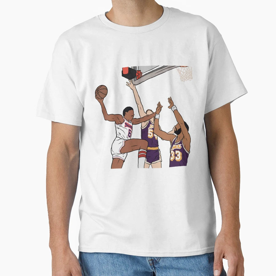 Dr J Iconic Reverse Layup T-Shirt - Custom Art Print Unisex - T-Shirt, Sweatshirt, Hoodie