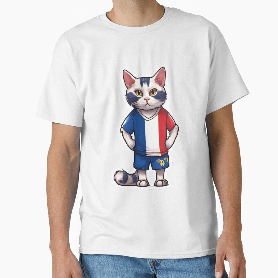 FRANCE Sports Team: a Cat wearing colours of French - Adult & Kids T-Shirts, Sweatshirts & Hoodies apparel design preview 1